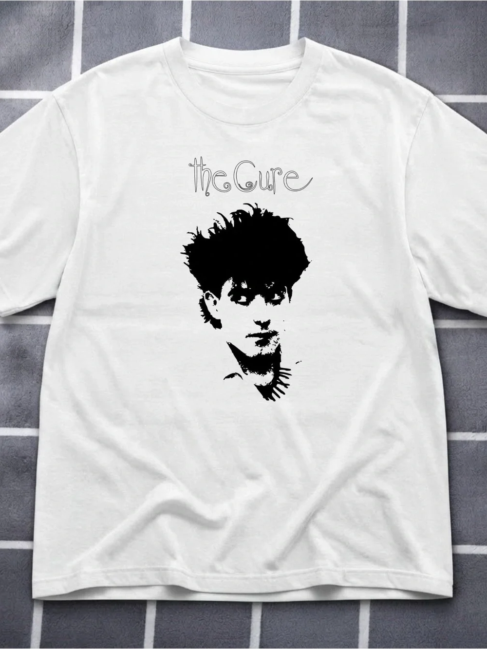 Gildan The Cure Graphic White Men’s T‑Shirt